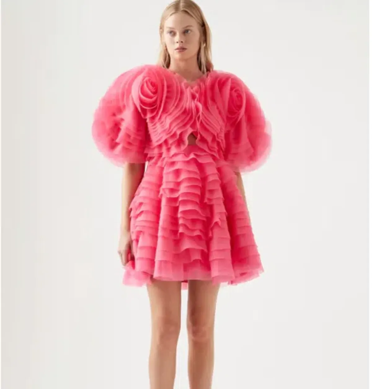 Aje Amour Ruffle Mini Dress Pink Size 10 - Image 2