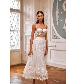 Alamour Aella Top and Midi Skirt Set White Size L AU 12 for rent on The Volte - image 3