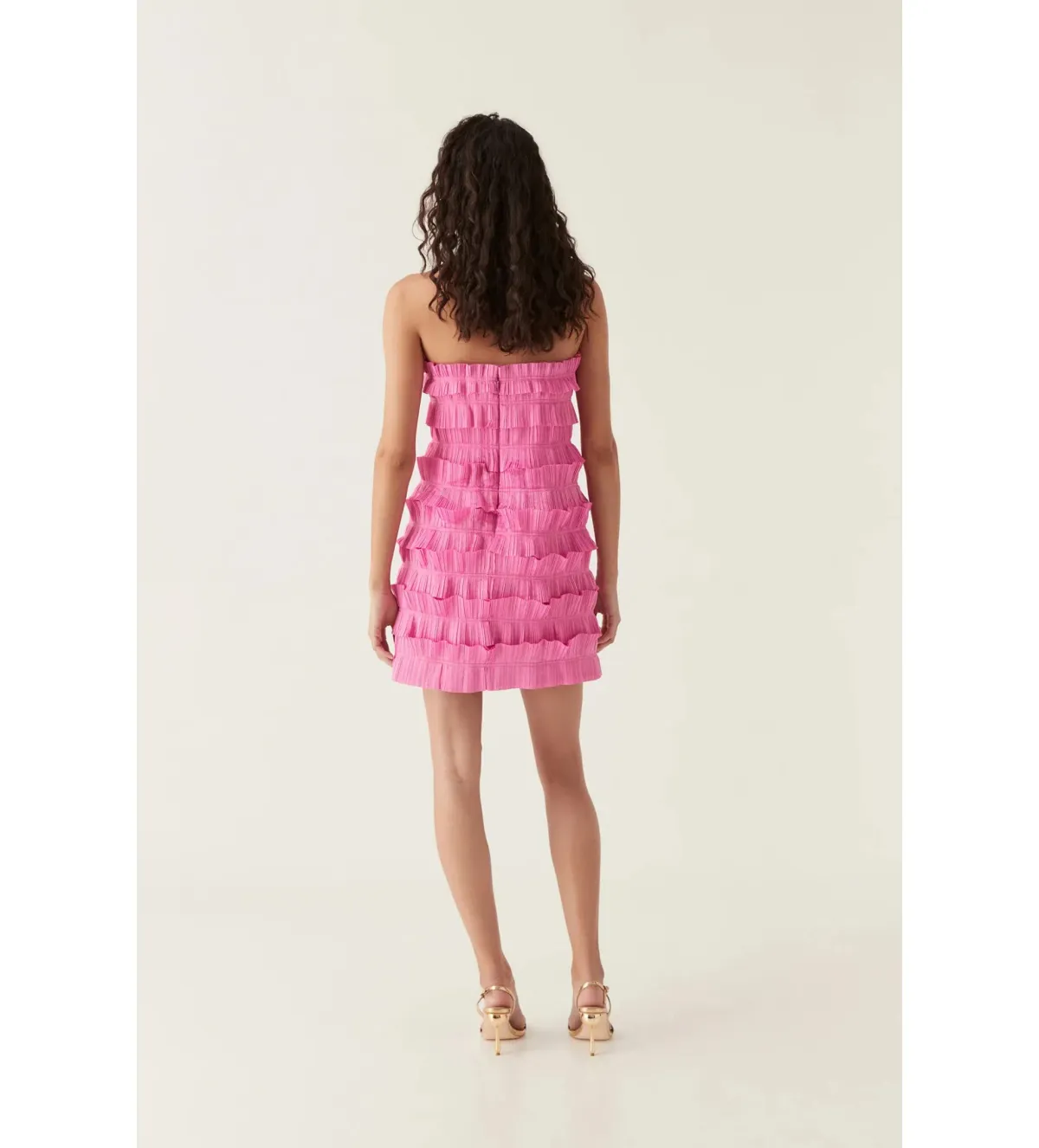 Aje Palladium Ruffled Mini Dress Muted Fuchsia Size S AU 8 - Image 4