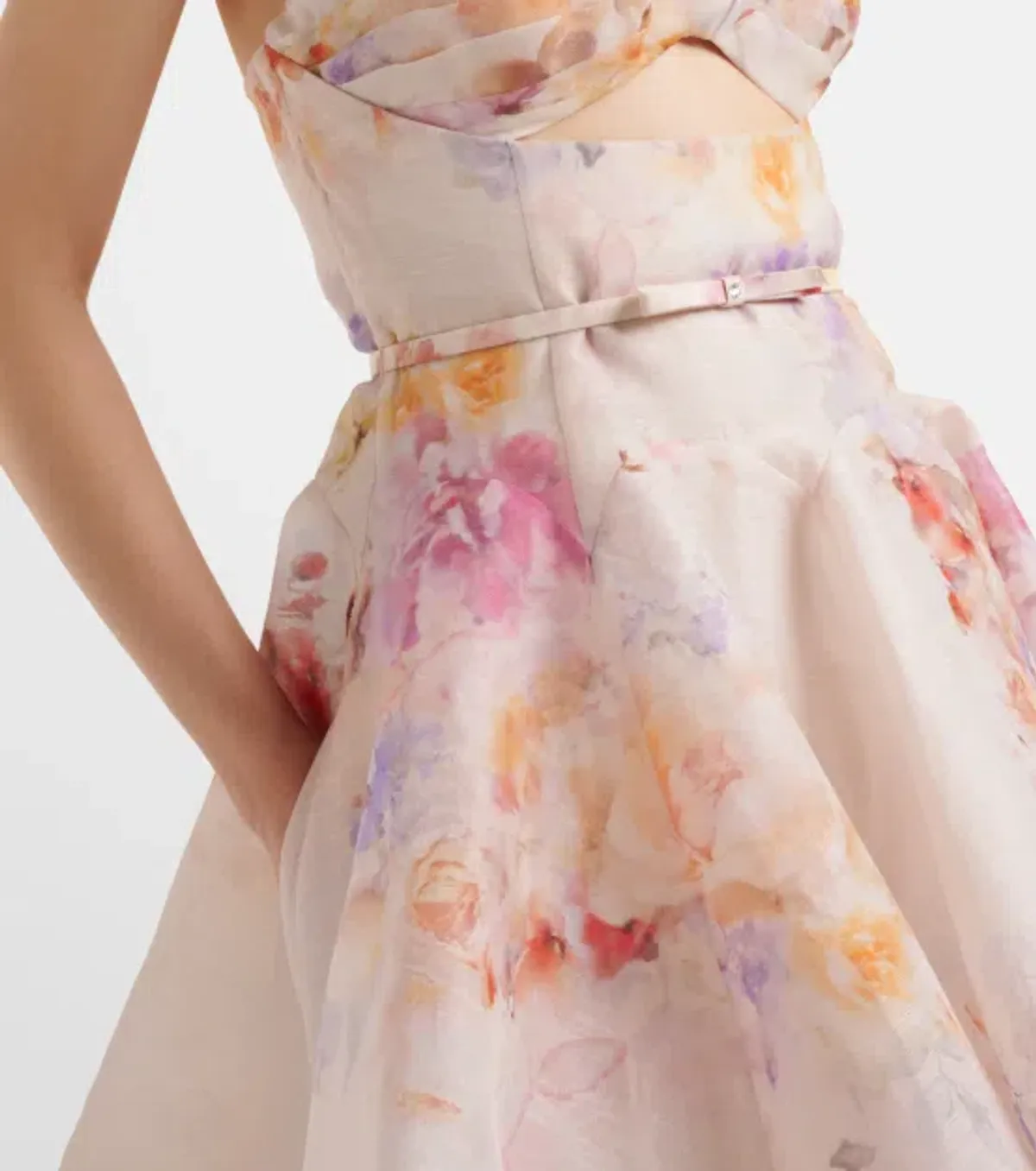 Zimmermann The Crush Twist Front Mini Dress in Multi Floral Size 1/Au 10  - Image 3