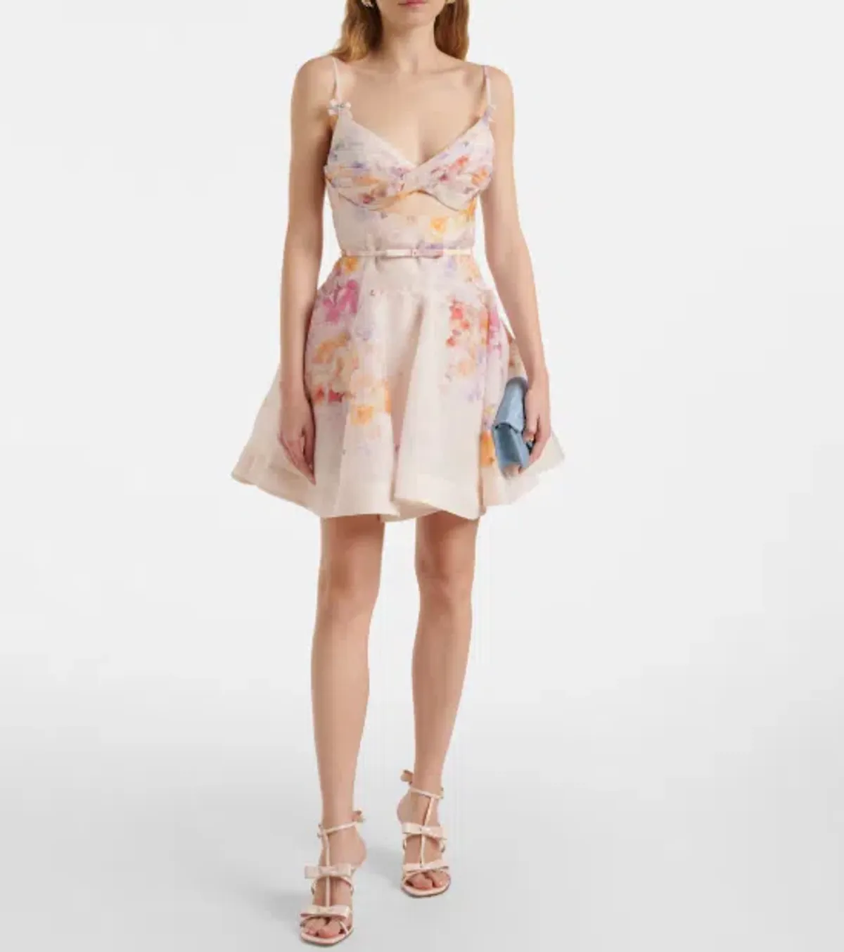 Zimmermann The Crush Twist Front Mini Dress in Multi Floral Size 1/Au 10  - Image 2