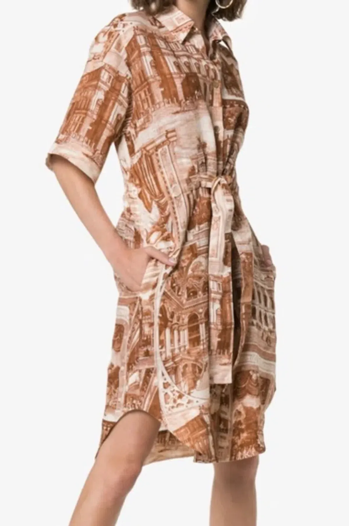 Acne Studios Della Theatre Print Linen Dress, Size 34 (AU 8) - Image 3