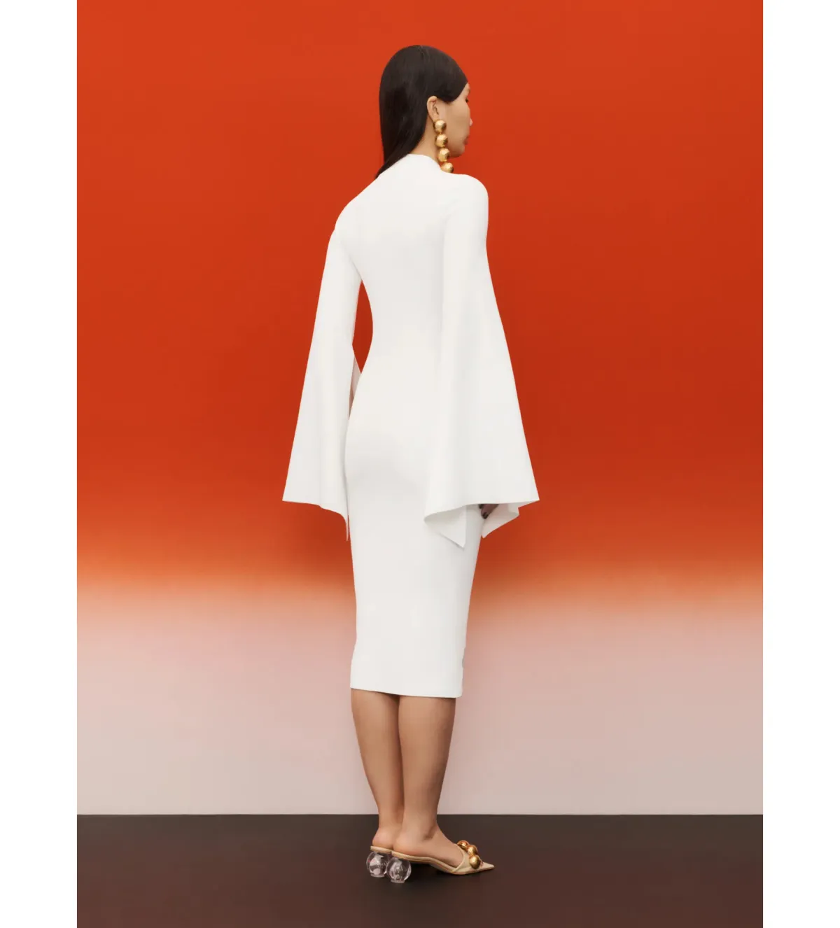 Solace London Ami Midi Dress in Cream Size S/AU 8 - Image 3