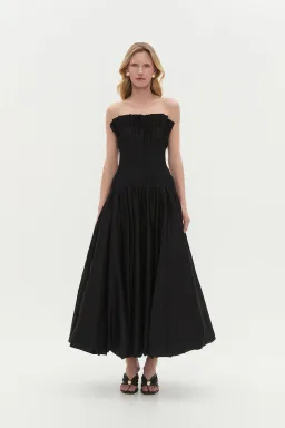 Aje Ivy Bubble Hem Midi Gown Black Size 14 for rent on The Volte - image 1