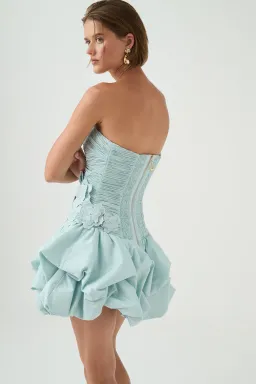 Aje Splendour Mini Dress Silver Blue Size 8 for rent on The Volte - image 4