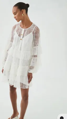 Aje Primrose Mini Dress White Size 8 for rent on The Volte - image 2