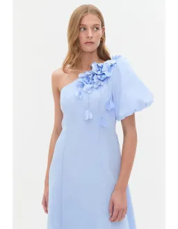 Aje Camille Midi Dress in Pale Blue Size AU 10 for rent on The Volte - image 3