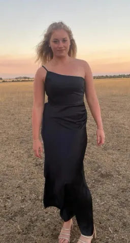 Forever New Navy One Shoulder Satin Maxi Dress for rent on The Volte - image 2