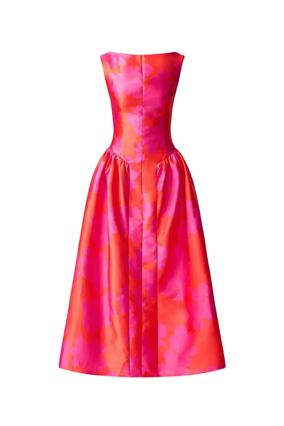 Elliat - Eloise A-Line Midi Dress in Pink & Red - Size 8 - Image 4