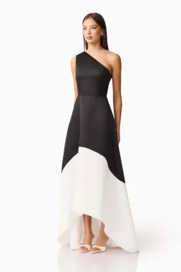 Elliat - Sorrel One Shoulder Gown in Black & White - Size 10 for rent on The Volte - image 3