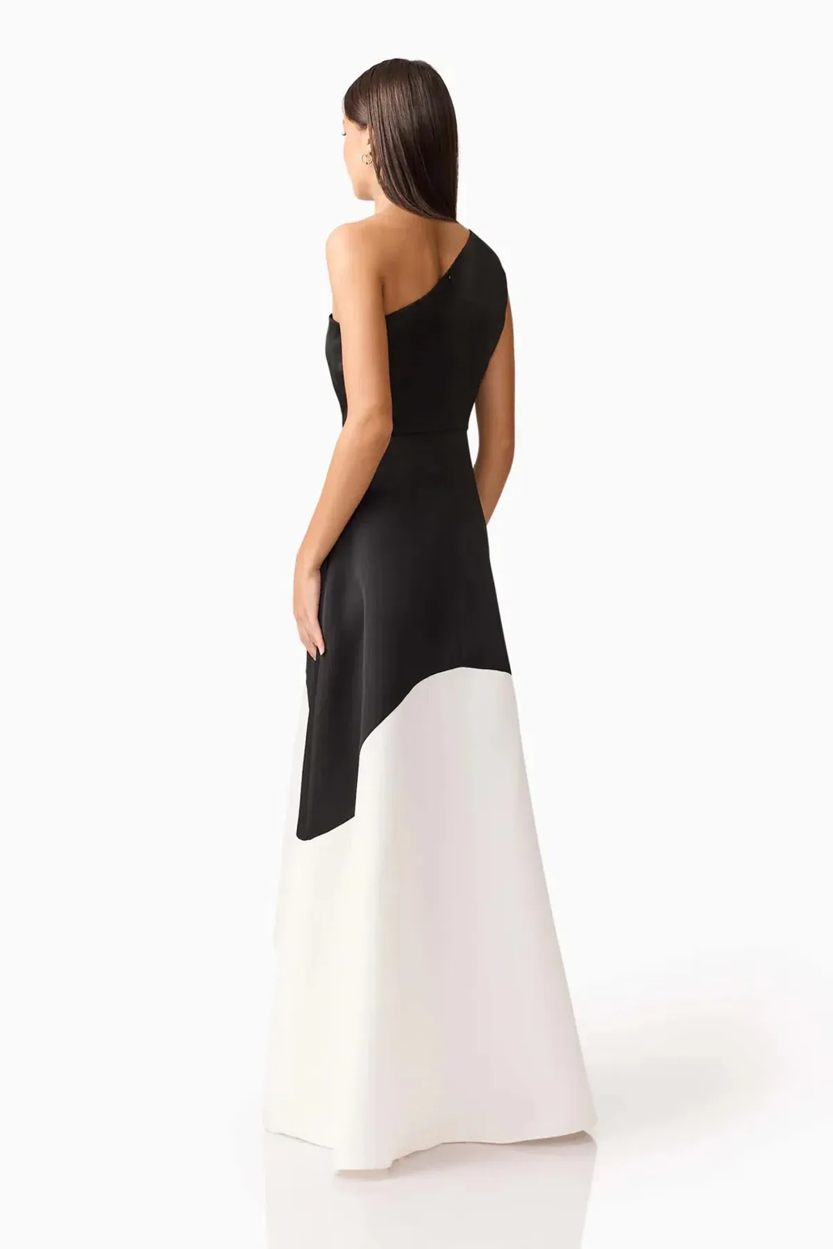 Elliat - Sorrel One Shoulder Gown in Black & White - Size 12 - Image 5