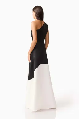 Elliat - Sorrel One Shoulder Gown in Black & White - Size 12 for rent on The Volte - image 5