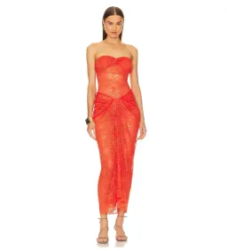 Natalie Rolt Naomi Midi Dress in Tangerine Size 2 AU 6 for rent on The Volte - image 1