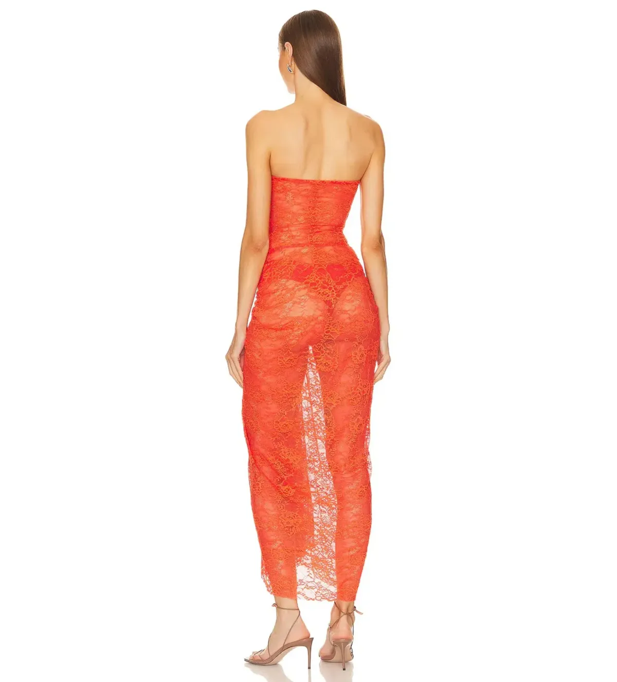 Natalie Rolt Naomi Midi Dress in Tangerine Size 2 AU 6 - Image 2