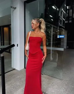 HNTR the Label Louie Maxi Gown Wine Size XS / AU 6 for rent on The Volte - image 2