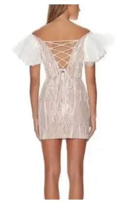 Eliya The Label Trinity Mini Dress Nude/White Size M / Au 10 for rent on The Volte - image 3