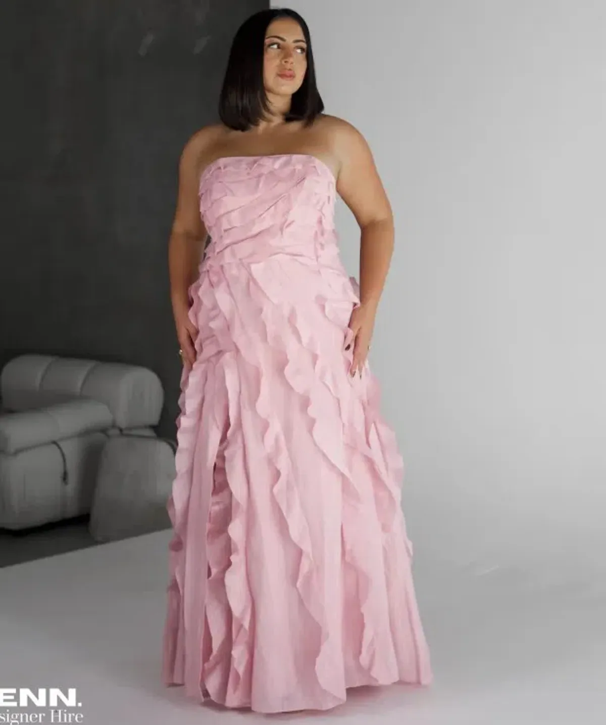 Aje Allairie Strapless Gown Chalk Pink Size 8 - Image 3