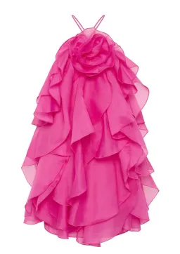 Aje, Pandorea Layered Mini Dress, Fuchsia rose, Size 6  for rent on The Volte - image 1