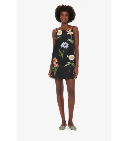 Leo Lin Leia Embroidered Mini Dress Botanical Print in Ebony Size 10 for rent on The Volte - image 4