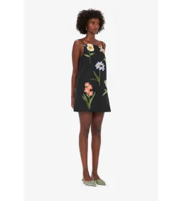 Leo Lin Leia Embroidered Mini Dress Botanical Print in Ebony Size 10 for rent on The Volte - image 2