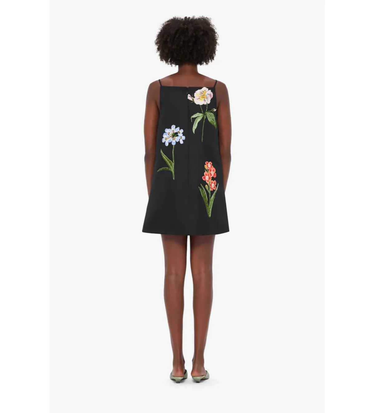 Leo Lin Leia Embroidered Mini Dress Botanical Print in Ebony Size 10 - Image 3
