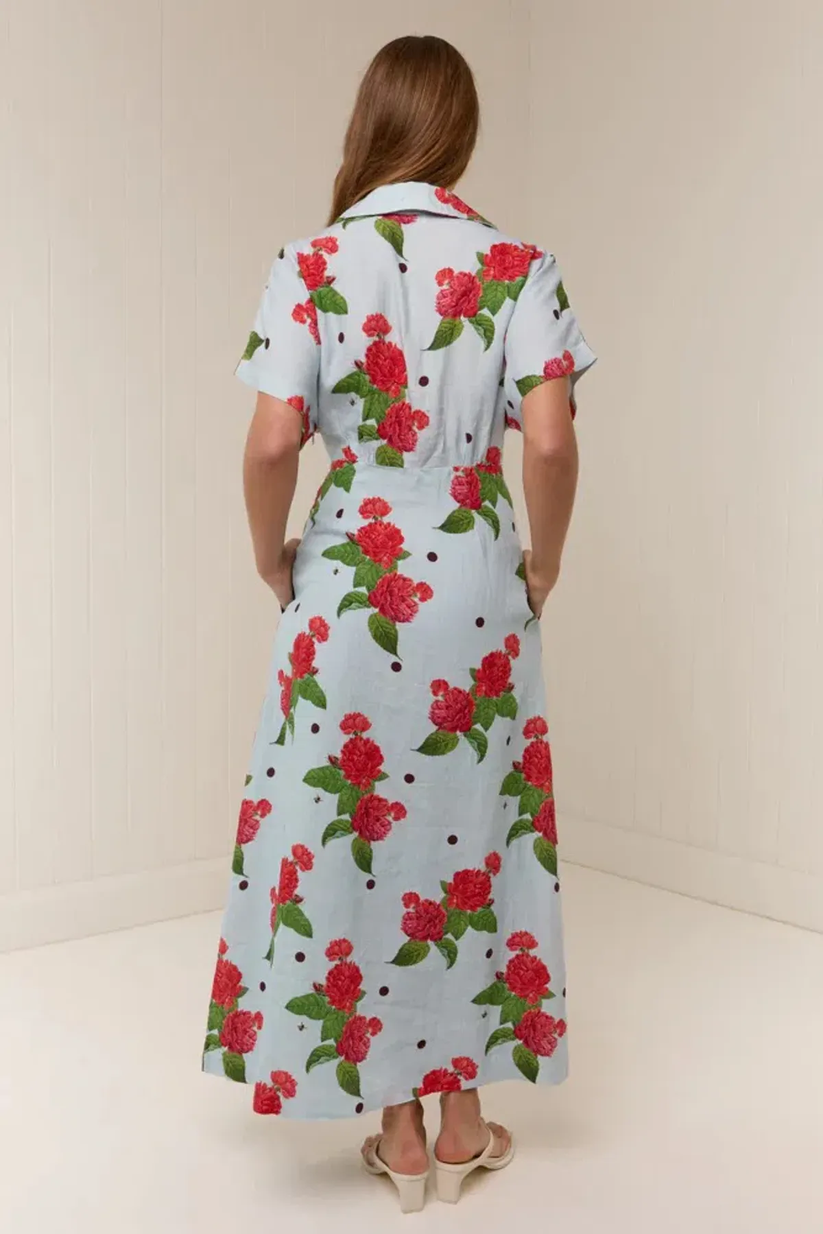Palm Noosa Jasmine Midi Dress Sky Garden Size 14 - Image 3