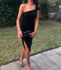 Likely NYC, Black bodycon midi Cocktail dress size 8 for rent on The Volte - image 2