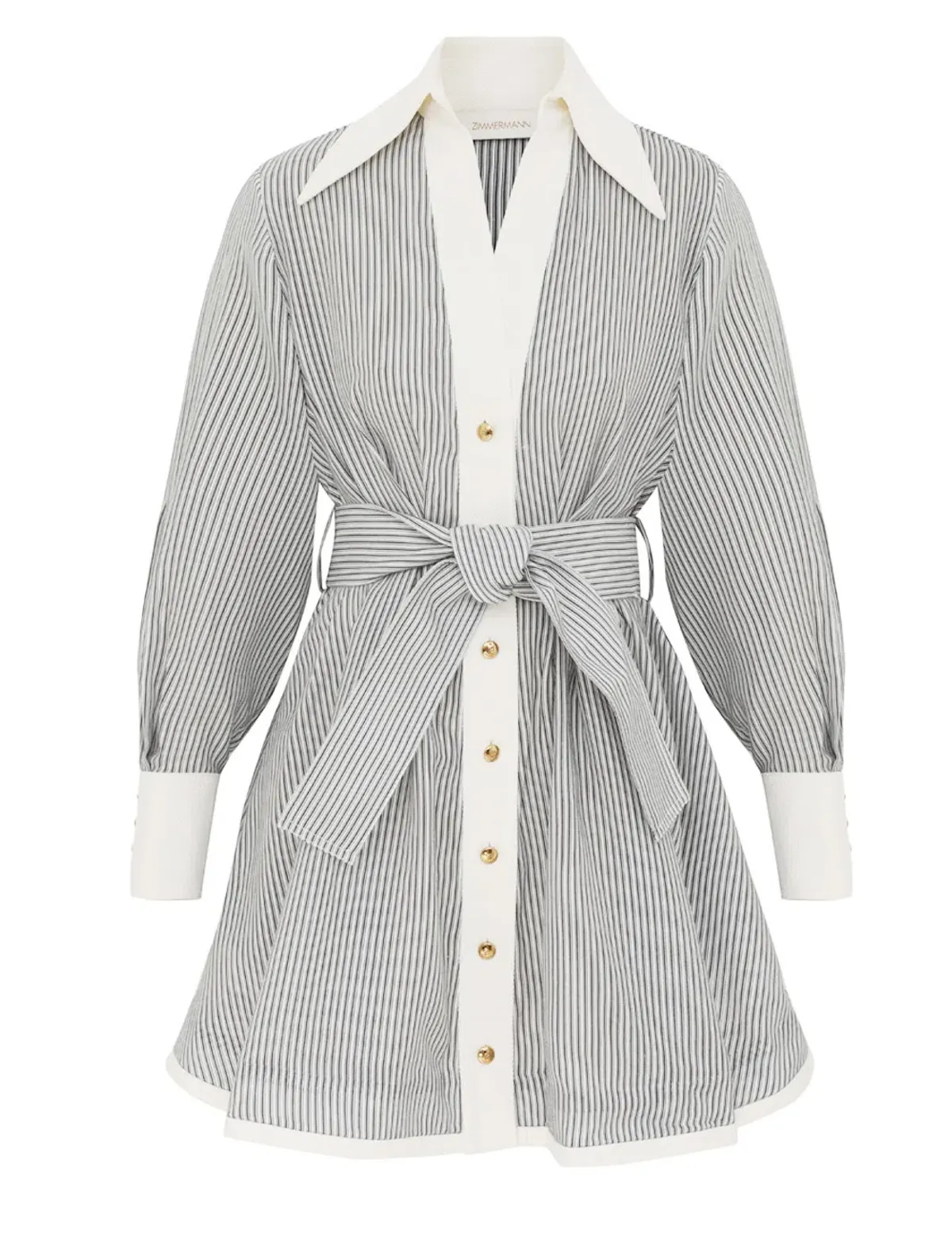 Zimmermann Hypnotic Tuck Mini Dress Stripes Size 1/ AU10 - Image 4