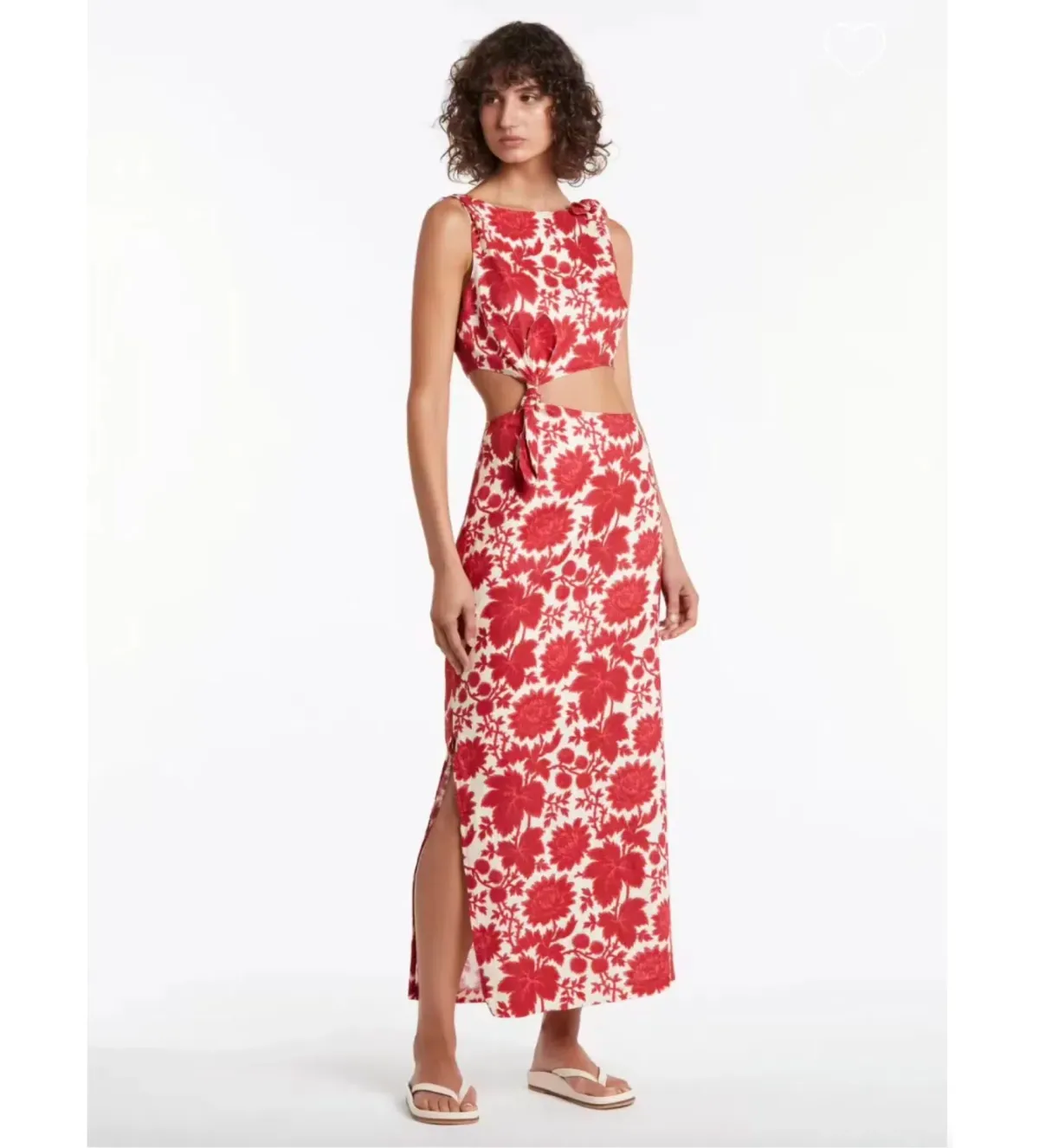 Sir the Label Cinta Knot Midi Dress Valentina Print Size 10 - Image 3