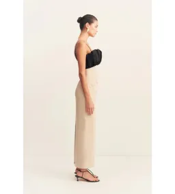 Shona Joy Campbell Bubble Bodice Midi Dress in Oat Milk Size 10 for rent on The Volte - image 3