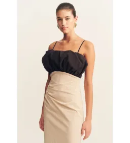 Shona Joy Campbell Bubble Bodice Midi Dress in Oat Milk Size 10 for rent on The Volte - image 5