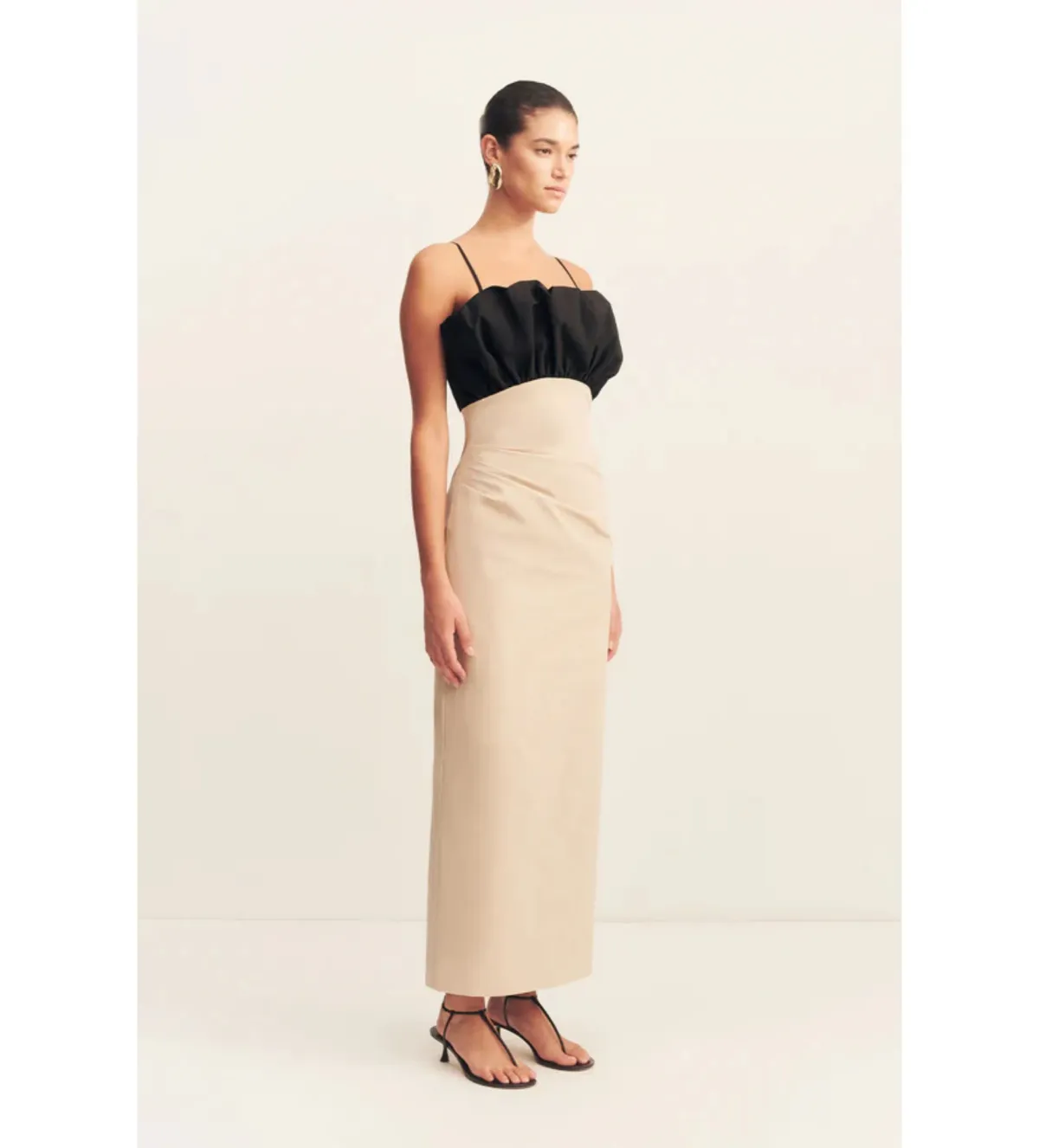 Shona Joy Campbell Bubble Bodice Midi Dress in Oat Milk Size 10 - Image 2
