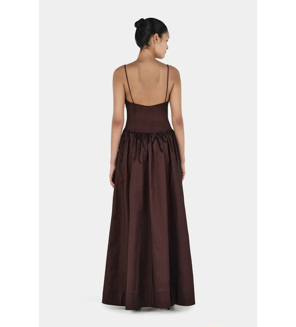 Hansen & Gretel Bellini Taffeta Maxi Gown Chocolate Size AU 8 - Image 5