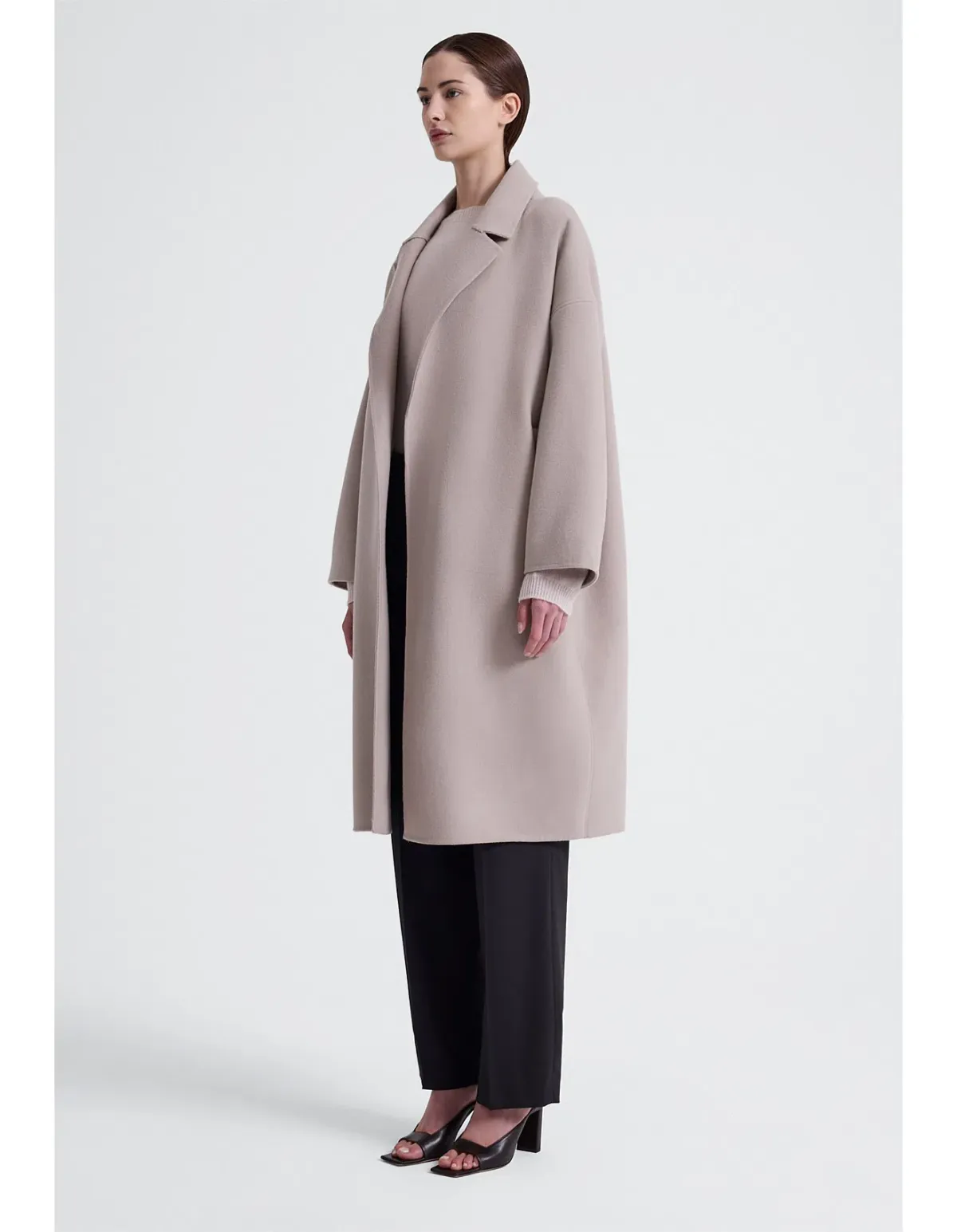 Jac + Jack Mega Coat Light Beige Size 8 - Image 3
