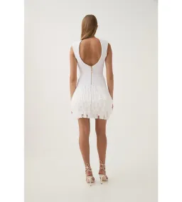 AJE Rushes Fringe Knit Mini Dress in White Size M AU 10  for rent on The Volte - image 3