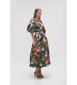 Aje Mimosa Cutout Midi Dress in Midnight floral Size S AU 8 for rent on The Volte - image 2