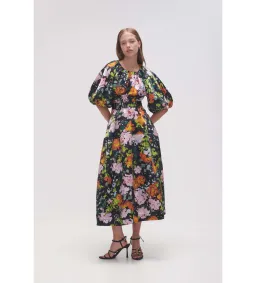 Aje Mimosa Cutout Midi Dress in Midnight floral Size S AU 8 for rent on The Volte - image 1