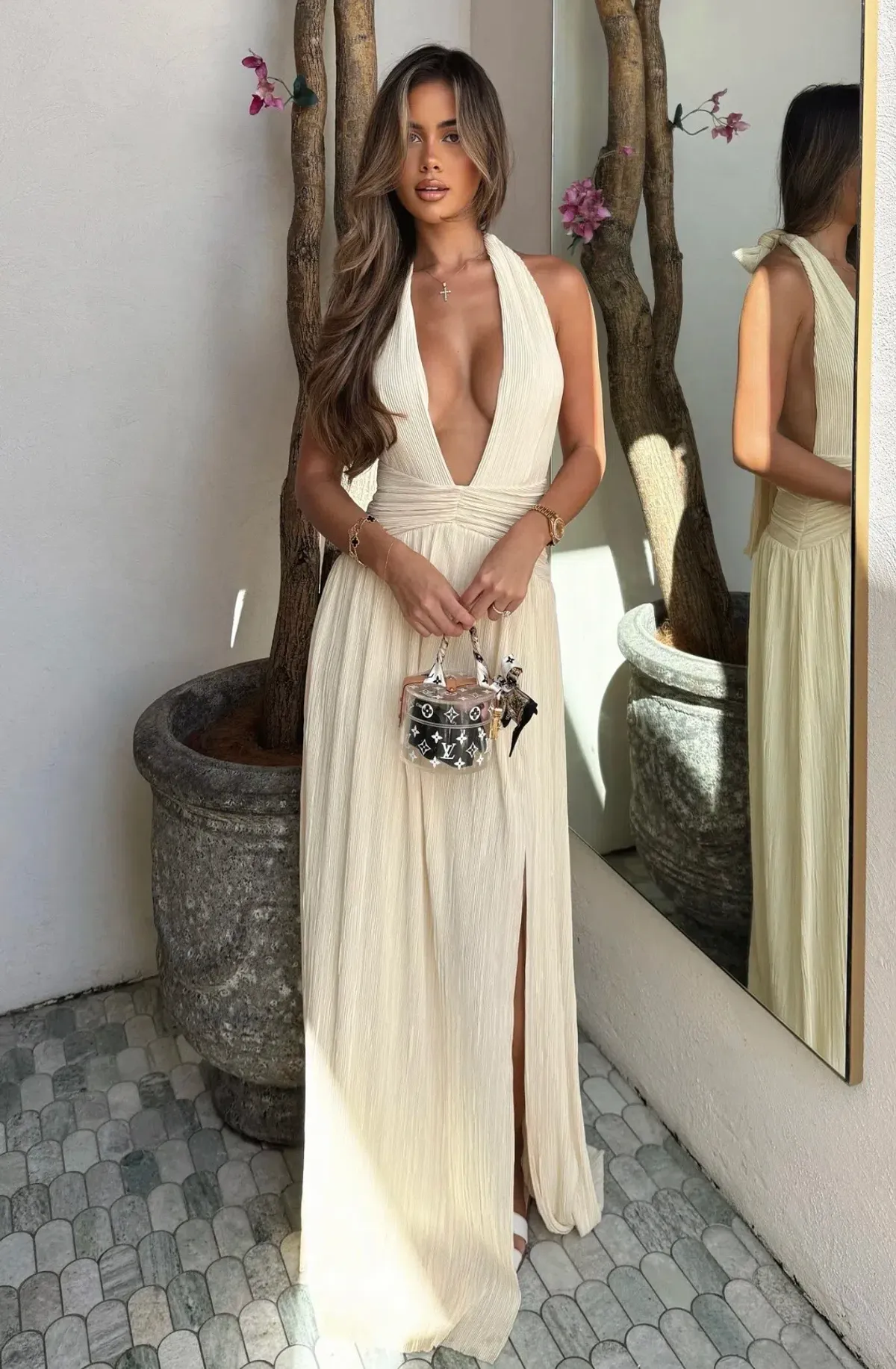 Nookie Desiree Halter Maxi Gown Yellow Size 8 - Image 1