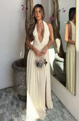 Nookie Desiree Halter Maxi Gown Yellow Size 8 for rent on The Volte - image 1
