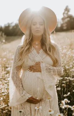 Coven & Co Boho Maternity Pirate Queen Gown Cream Size M / AU 12 for rent on The Volte - image 7