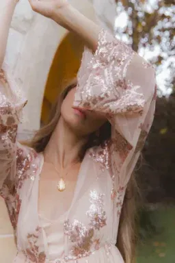 Coven & Co Maternity Melody Sequin Duster Gown Rose Gold Size 12 for rent on The Volte - image 6