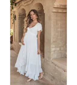 Coven & Co Boho Maternity True Romance Maxi Gown White Size M / AU 12 for rent on The Volte - image 1