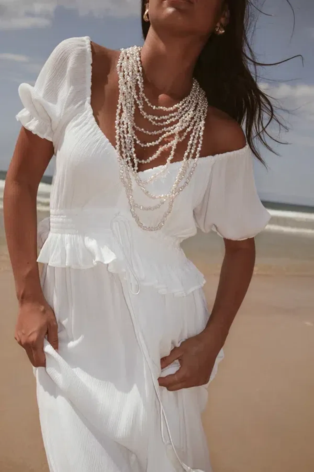 Coven & Co Boho Maternity True Romance Gown White Size M / AU 12 - Image 8