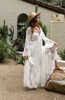 Coven & Co Boho Maternity Full Moon Lace Gown White Size M / AU 12 for rent on The Volte - image 9