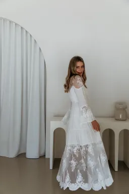 Coven & Co Boho Maternity Full Moon Lace Gown White Size M / AU 12 for rent on The Volte - image 5