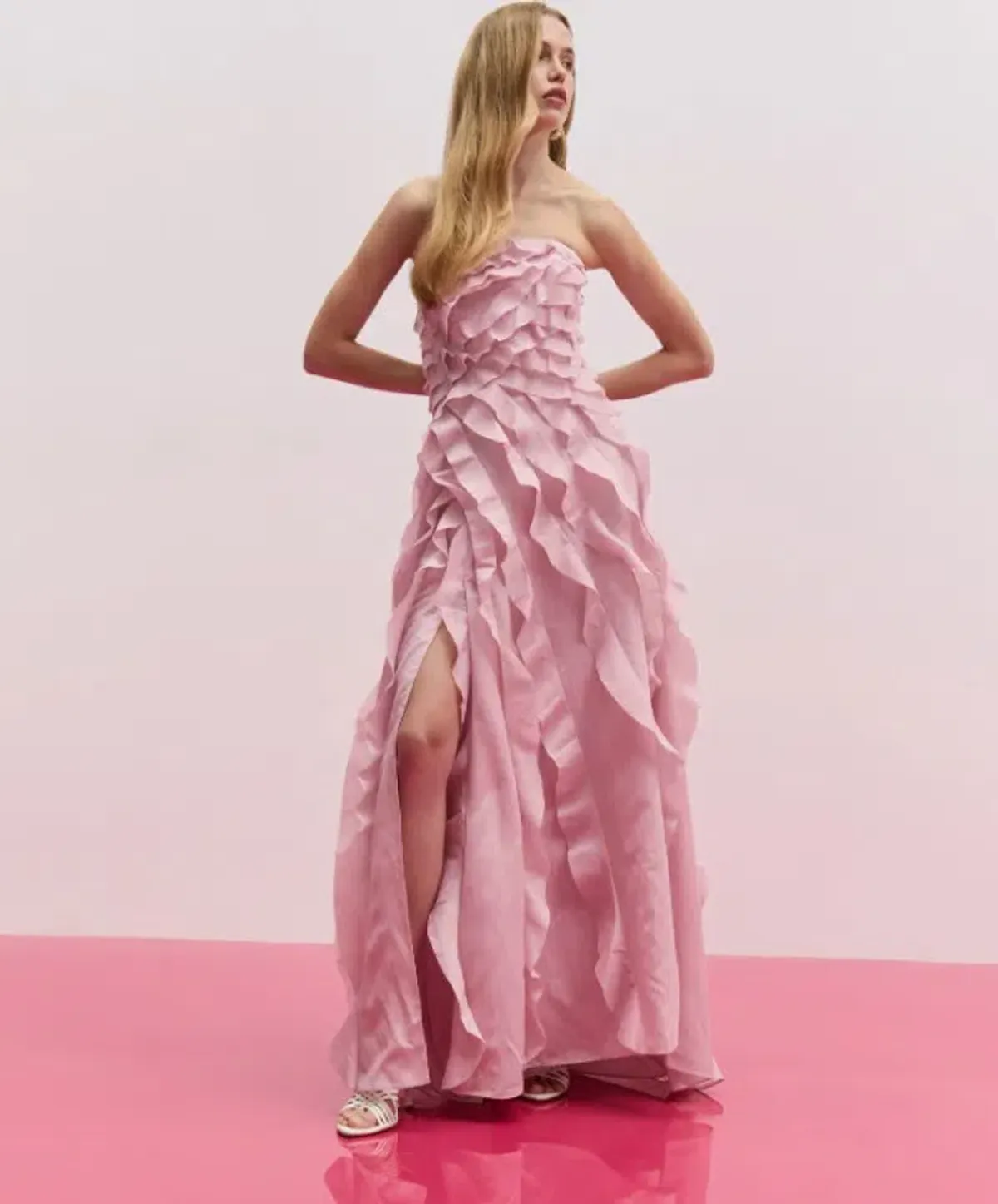 Aje Allairie Strapless Gown Chalk Pink Size 10 - Image 1