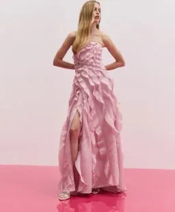 Aje Allairie Strapless Gown Chalk Pink Size 10 for rent on The Volte - image 1