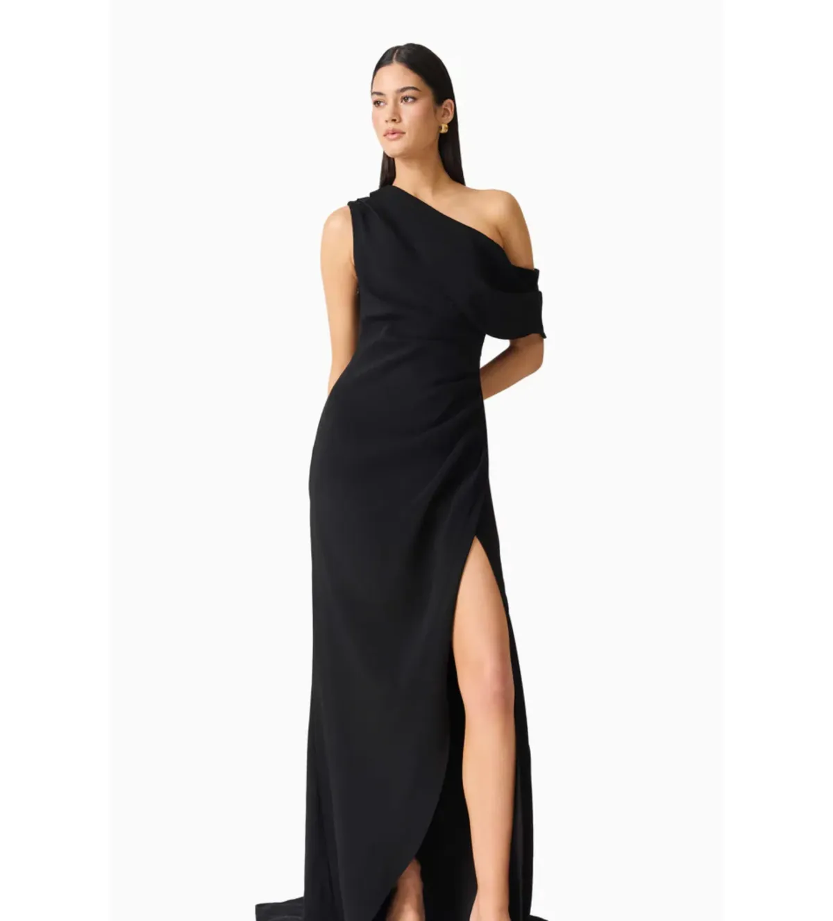 Elliatt Isadora Off The Shoulder Maxi Gown in Black Size AU12 - Image 3