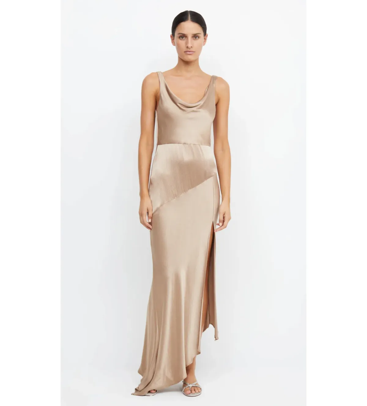 Bec & Bridge Moon Dance Cowl Maxi Dress in Golden Size AU8 - Image 1