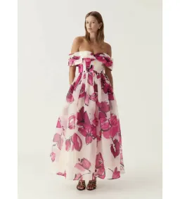 Aje Cordelia Corseted Maxi Dress Floral Pink in Size 8 for rent on The Volte - image 1